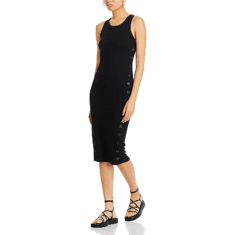 L'Agence Womens Racerback Side Button Midi Dress