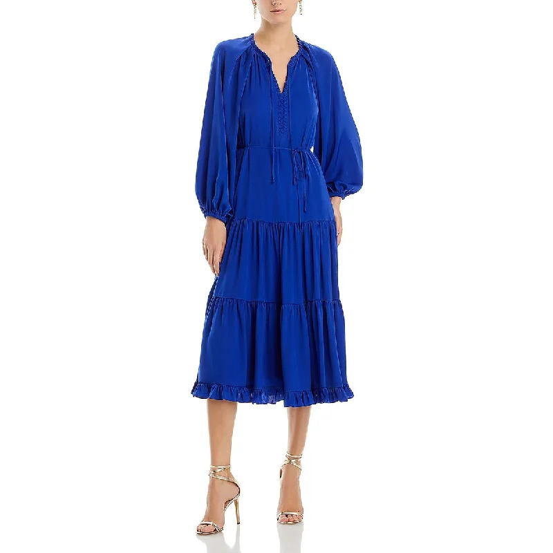 Kobi Halperin Womens Judy Tiered Long Sleeves Midi Dress