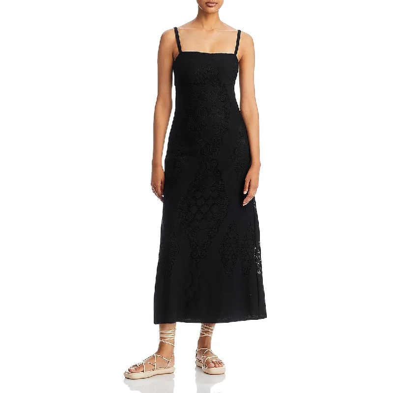 Kobi Halperin Womens Lace Sleeveless Midi Dress