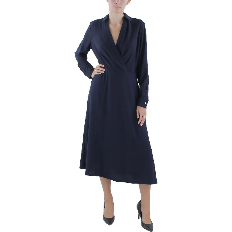 Lauren Ralph Lauren Womens Georgette Long Midi Dress