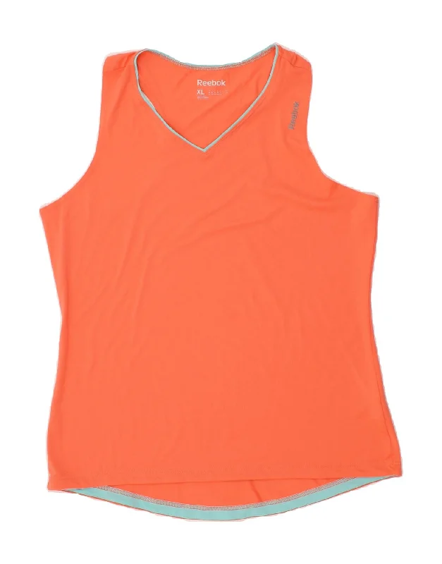 REEBOK Womens Vest Top UK 18 XL Orange Polyester