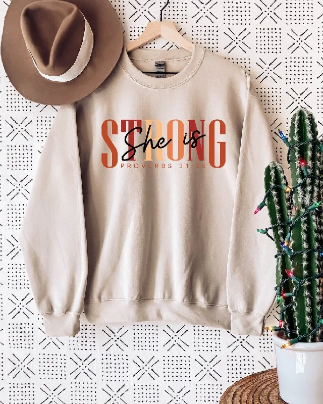 She Is Strong Long Sleeve Sweatshirt