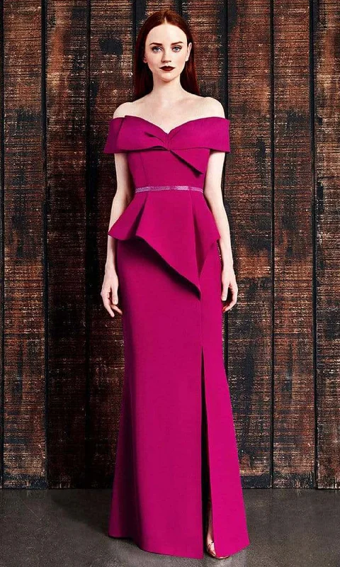 Alexander by Daymor - 850 Bow Accent Off Shoulder Evening Dress