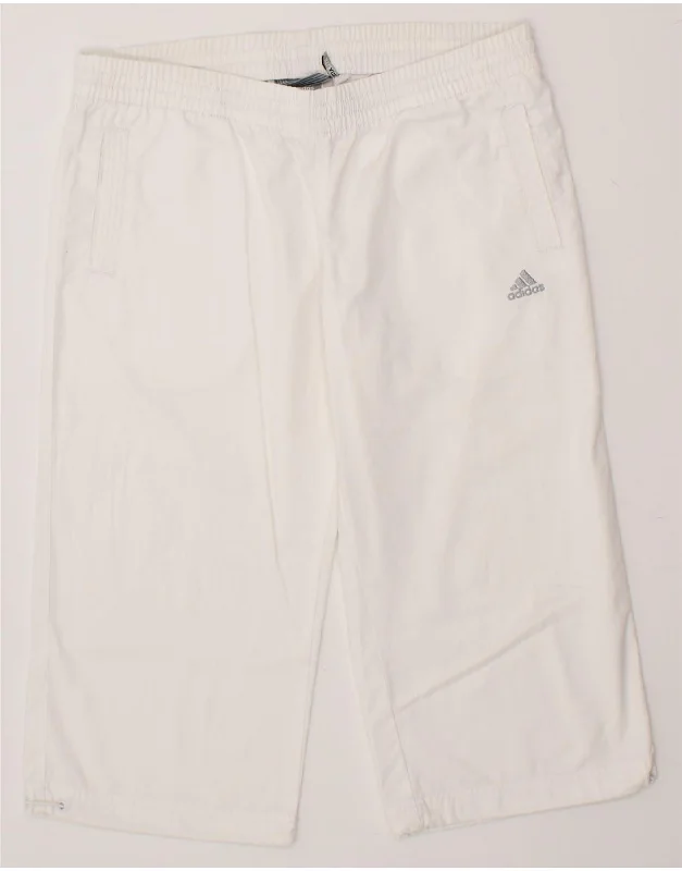 ADIDAS Womens Climalite Bermuda Sport Shorts UK 14 Medium White Polyester