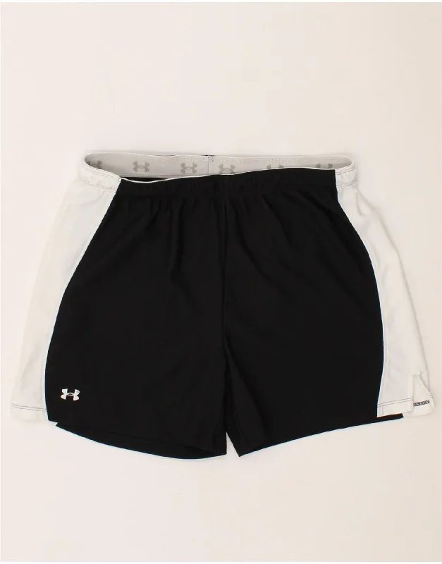 UNDER ARMOUR Womens Sport Shorts UK 12 Medium Black Colourblock Polyester