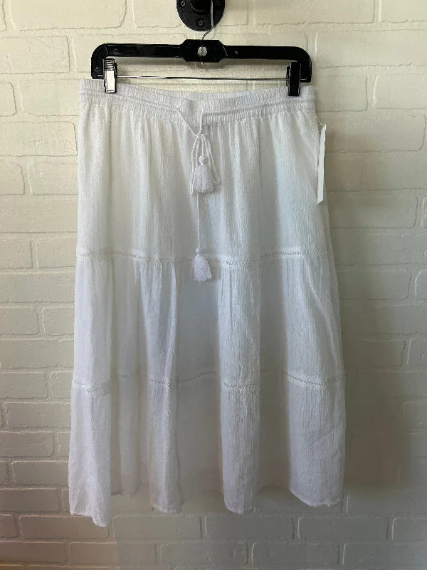 Skirt Midi By Talbots In White, Size: 8petite