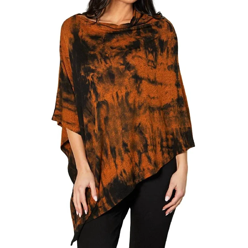 French Kyss - Marble Wash Asymmetrical Poncho