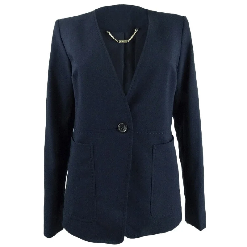 DKNY Women's Collarless One-Button Blazer