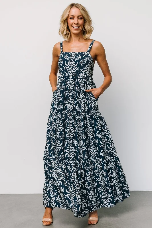 Oceanside Maxi Dress | Navy Print