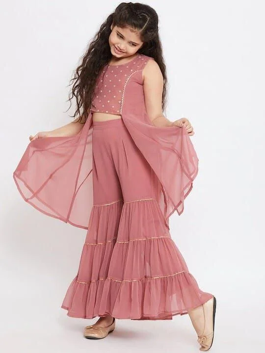 Kid's Georgette Sharara Set in 2 colors