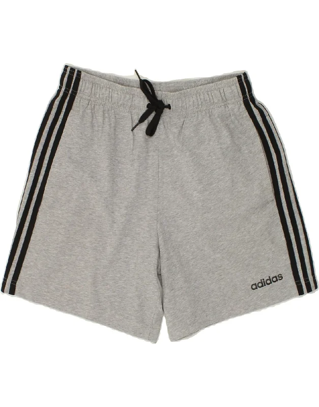 ADIDAS Womens Sport Shorts UK 14 Medium Grey Cotton