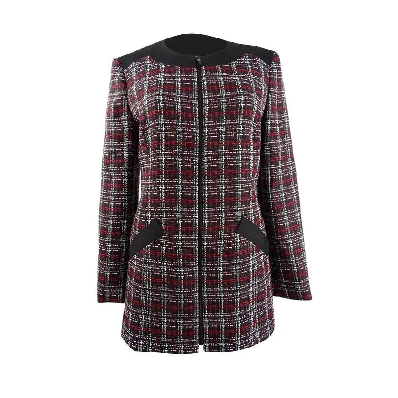 Kasper Women's Plaid Zipper-Front Jacket