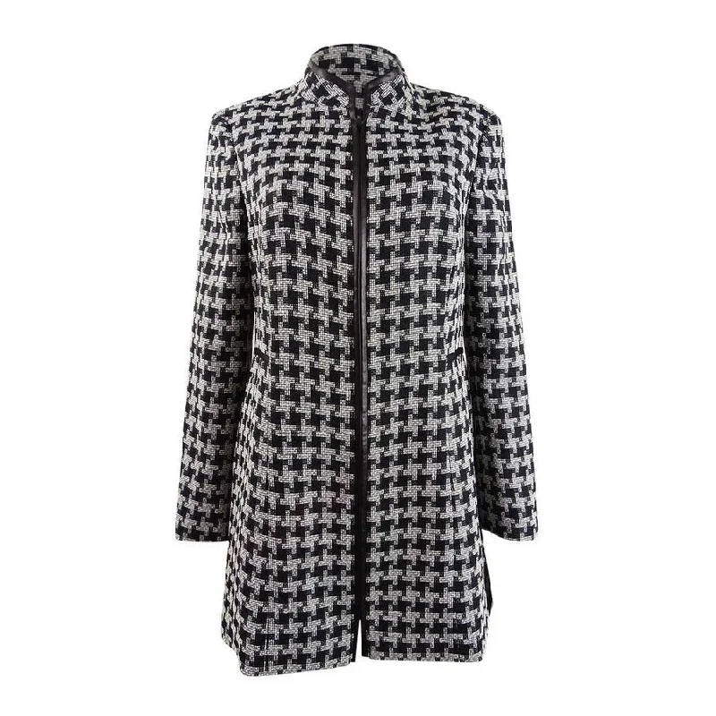 Kasper Women's Houndstooth Printed Topper Jacket