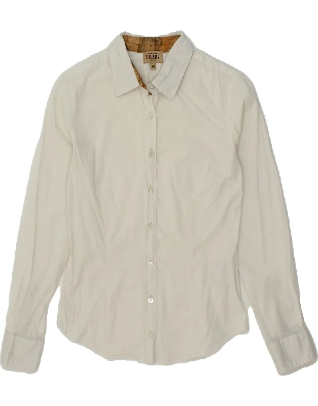 ALVIERO MARTINI Womens Shirt EU 38 Medium White Cotton