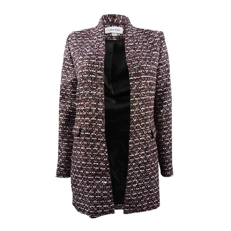 Calvin Klein Women's Tweed Open-Front Jacket