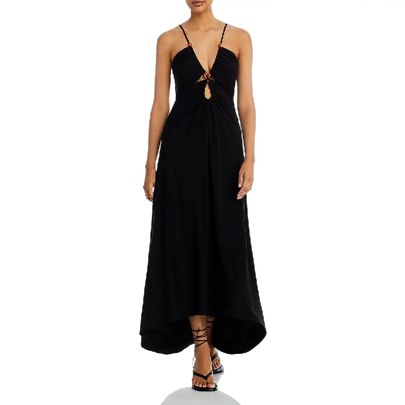 Ramy Brook Womens Milly Knit Keyhole Maxi Dress