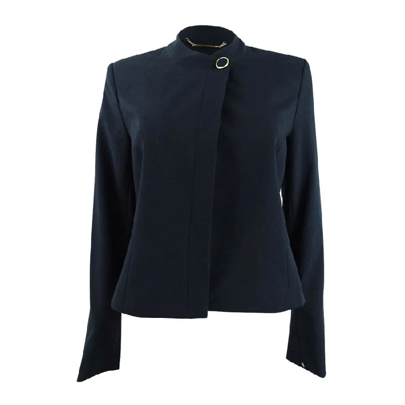 Calvin Klein Women's Snap-Button Jacket (2, Navy)