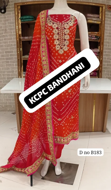 KcPc New Art Silk Bandhani GotapattiWork Salwar Suit KML