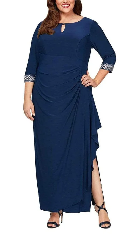 Alex Evenings - 4351416 Keyhole Front Drape Off Dress