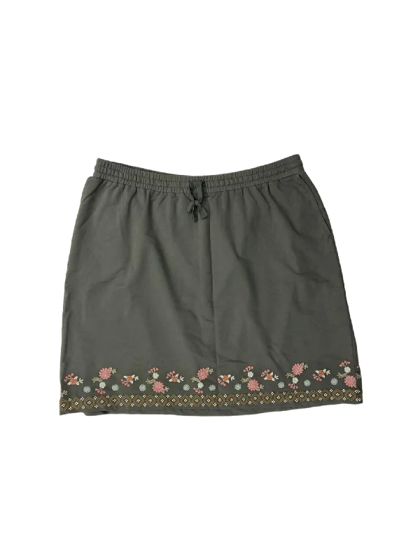 Skirt Midi By J. Jill In Green, Size: Xl