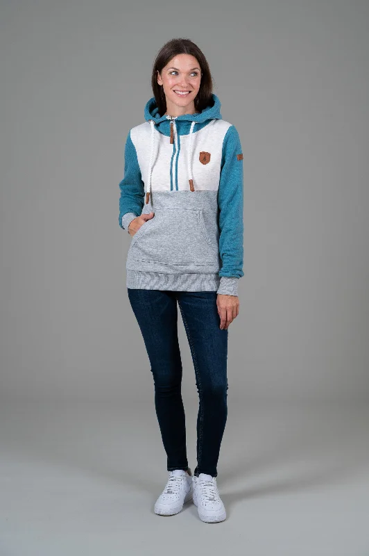 Kaya Half-Zip Hoodie Peacock Blue