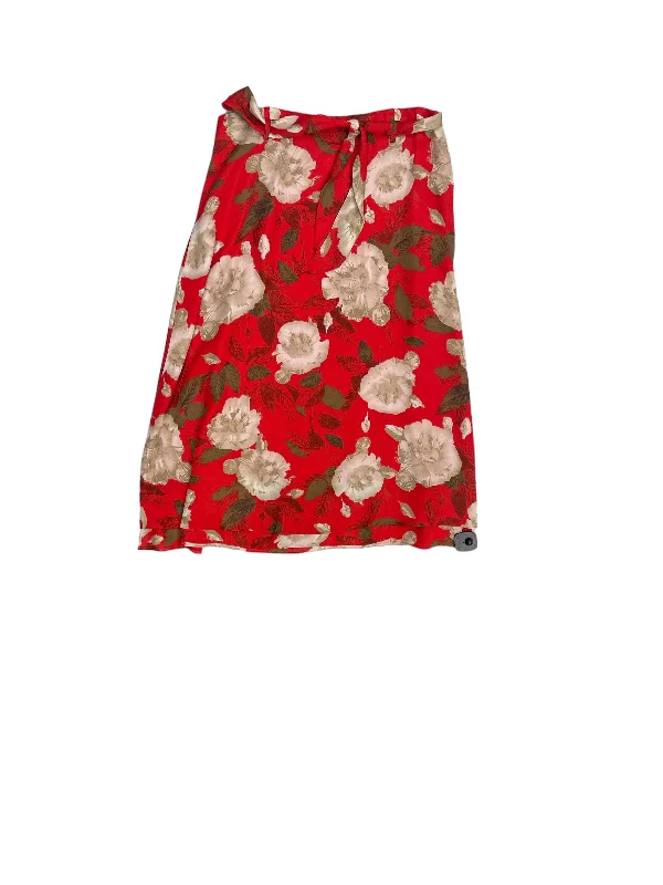 Skirt Midi By Rena Rowan In Red & White, Size: 12