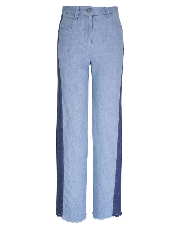 Light/Medium Indigo Puddle Pant