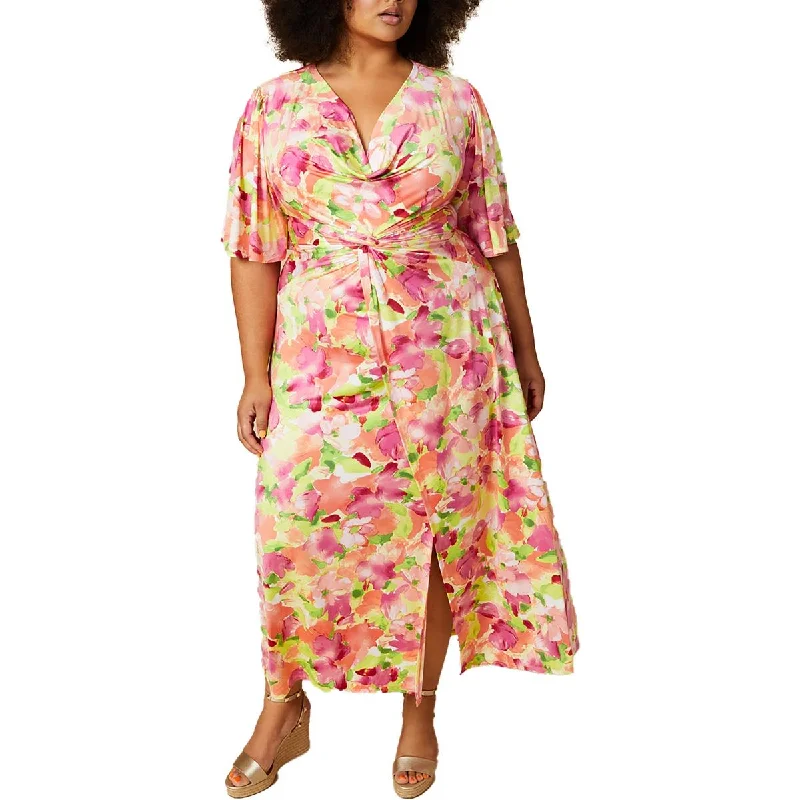 Rachel Rachel Roy Womens Plus Lyona Floral Print  Maxi Dress