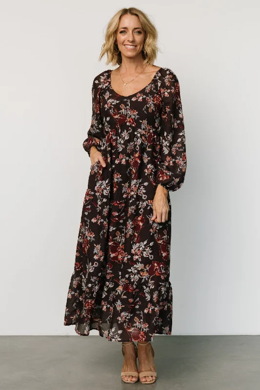 Chantae Maxi Dress | Dark Plum Print