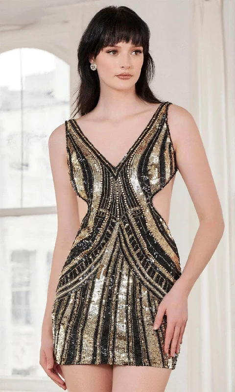 SCALA 70122 - Sequin Cutout Cocktail Dress