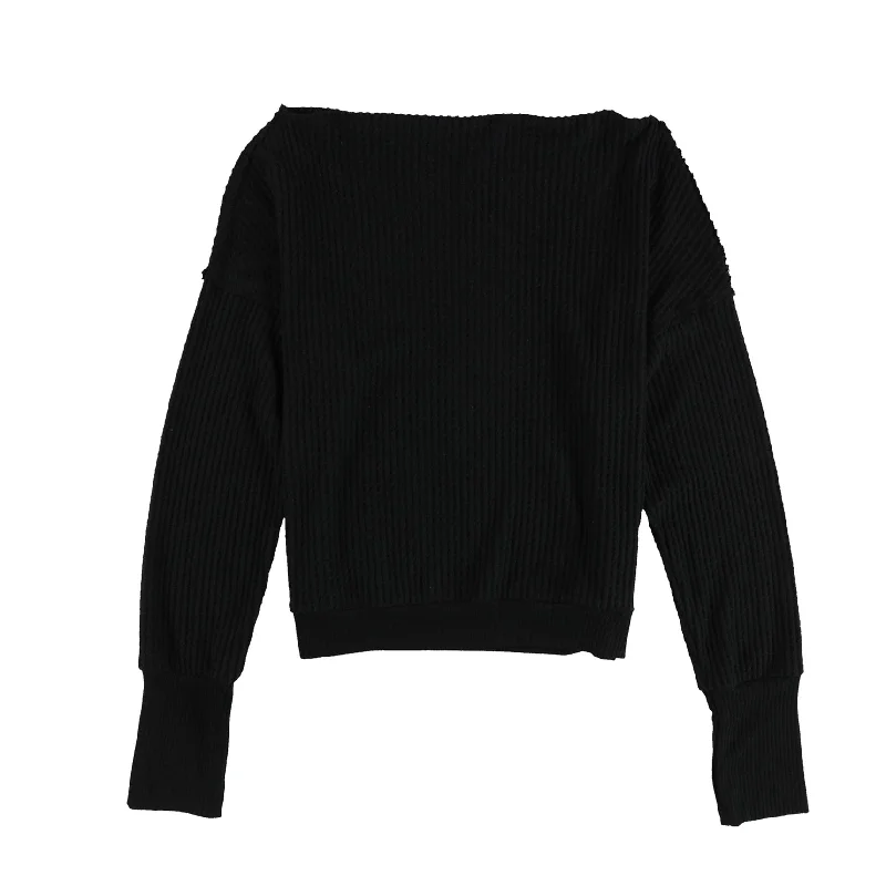 Treasure & Bond Womens Waffle Stitch Pullover Sweater, Black, X-Small