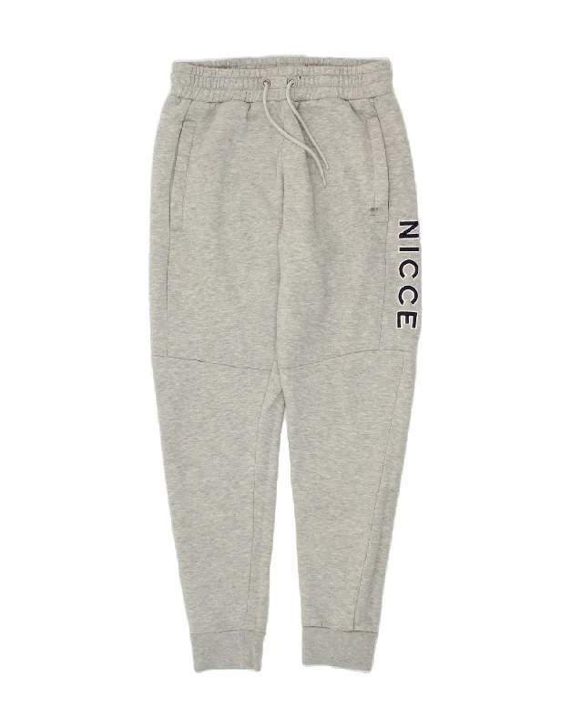 NICCE Womens Graphic Tracksuit Trousers Joggers UK 12 Medium Grey