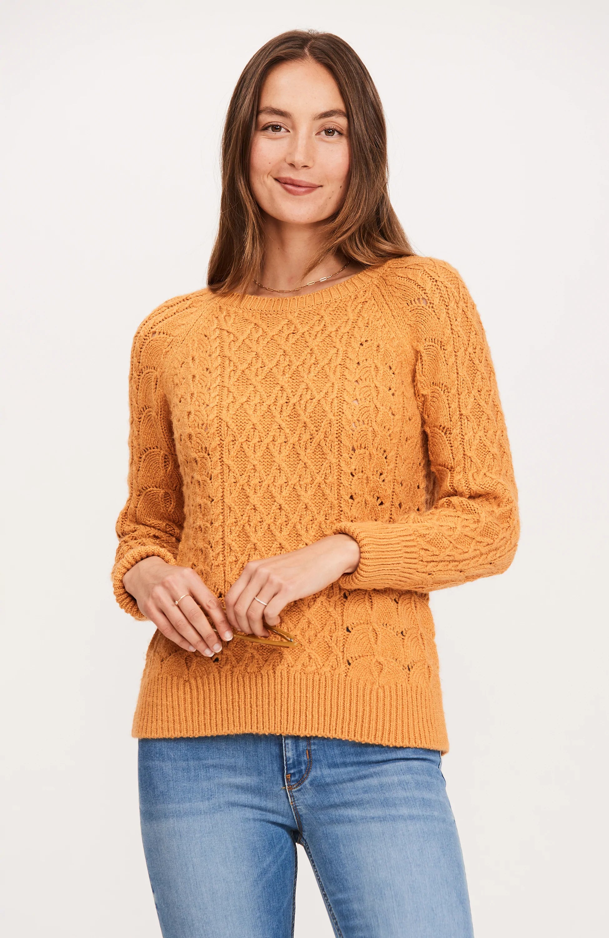 Tyler Boe Novelty Stitch Sweater Marigold