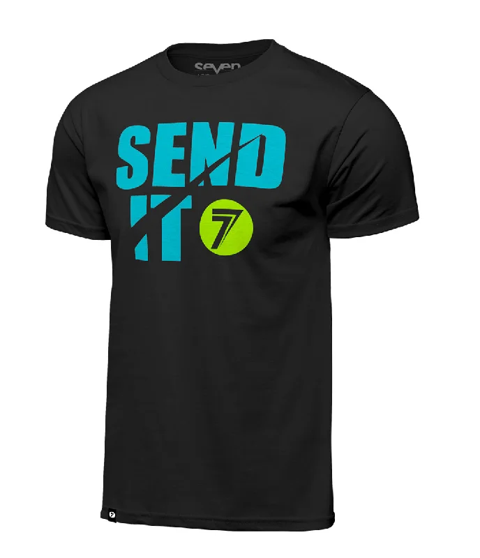 Send It Tee Black/Cyan