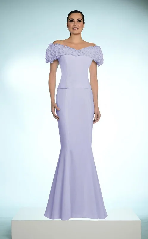 Alexander by Daymor - Ruffled Off Shoulder Mermaid Gown 702003