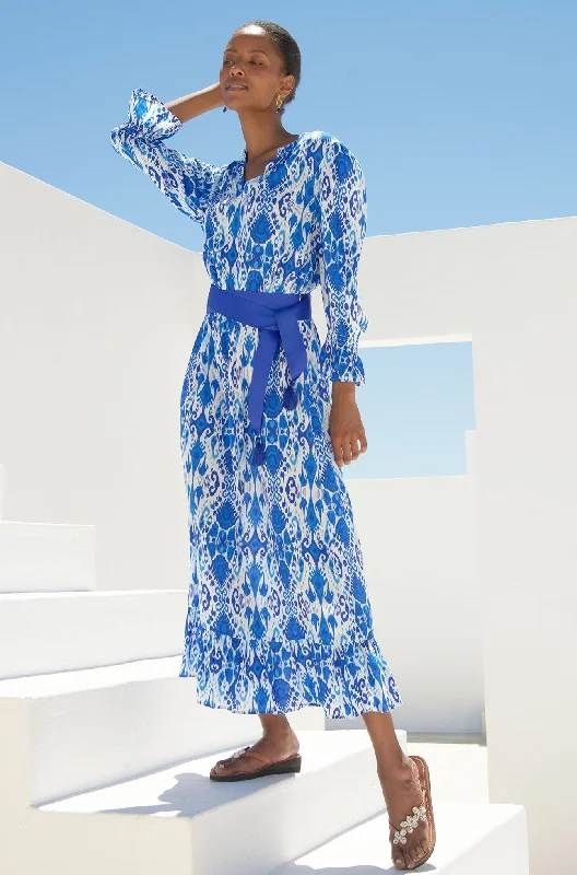 Maeve EcoVero™ Dress | Ikat Blue