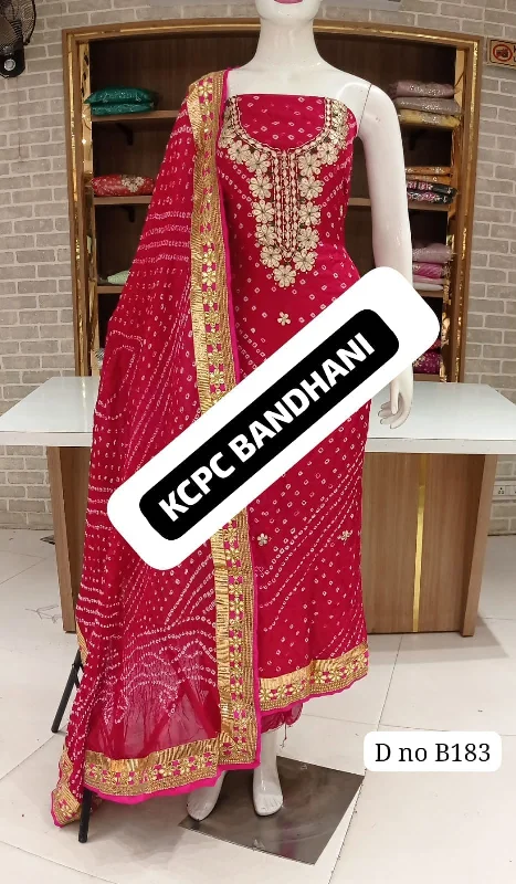 KcPc New Art Silk Bandhani GotapattiWork Salwar Suit KML