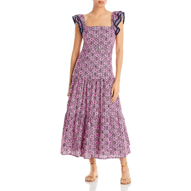 Rhode Womens Pippa Pattern Cotton Maxi Dress