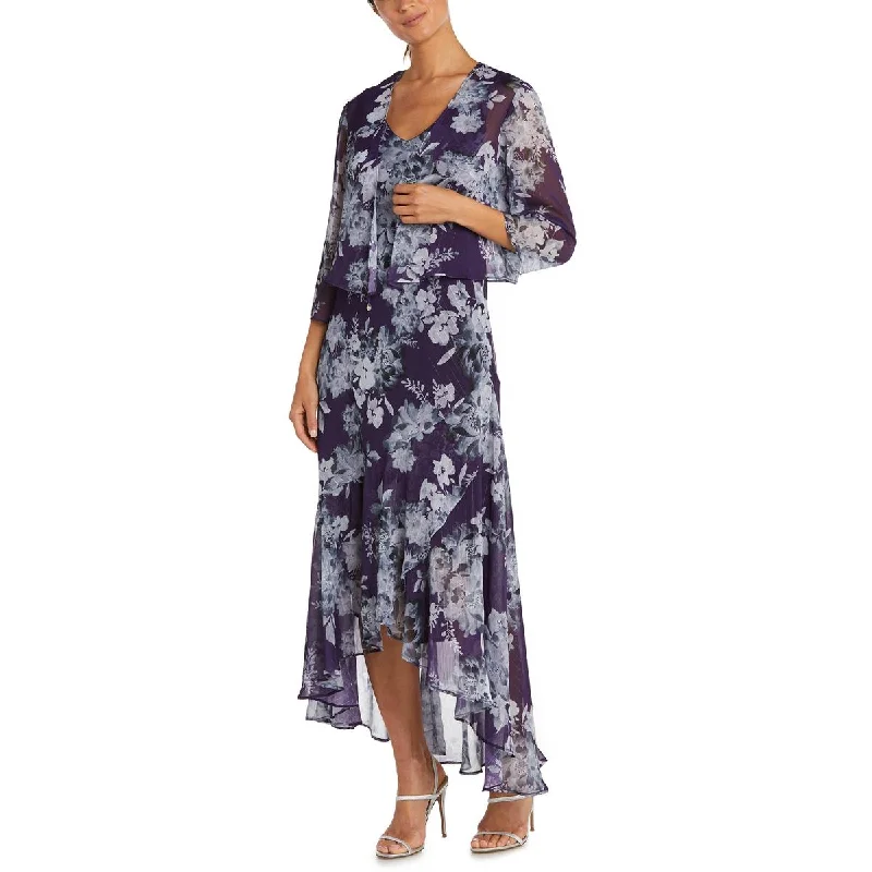 R&M Richards Womens 2PCS Hi-Low Maxi Dress