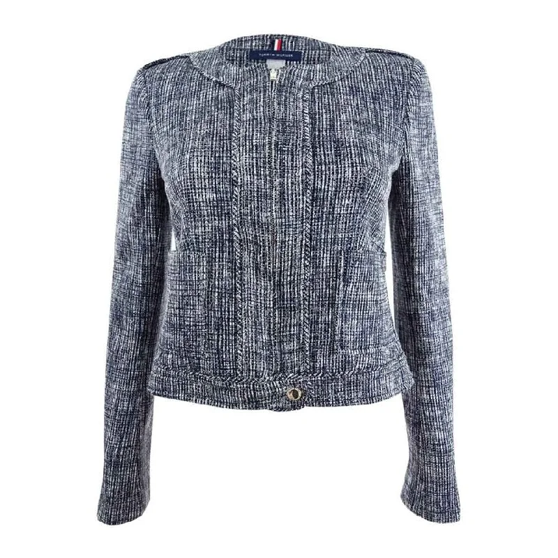 Tommy Hilfiger Women's Collarless Tweed Jacket