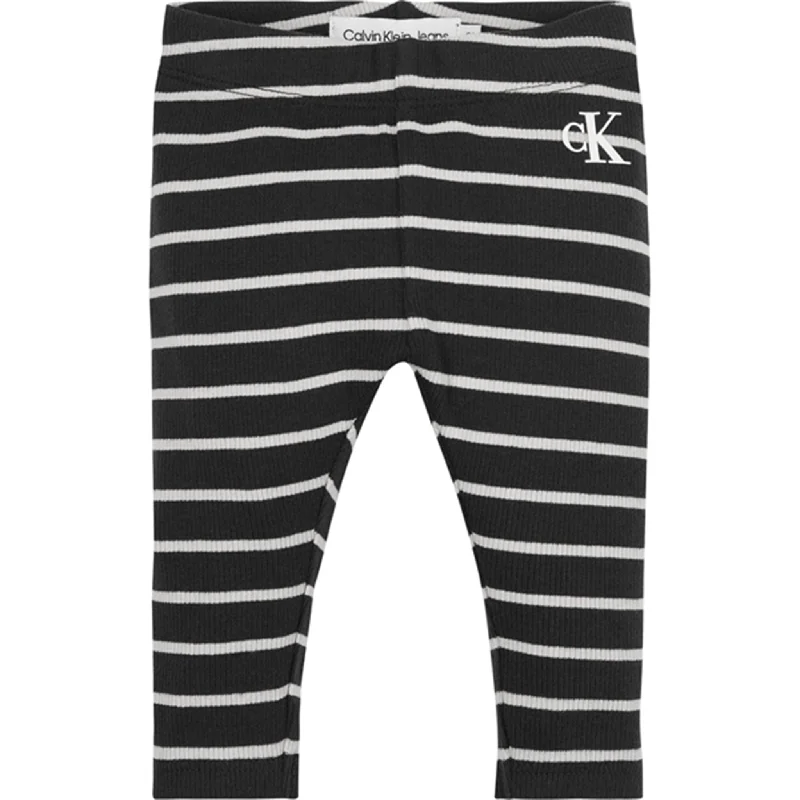 Calvin Klein Rib Stripe Legging Black Stripe