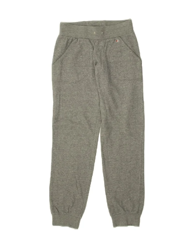 CHAMPION Womens Tracksuit Trousers Joggers UK 12 Medium Grey Cotton