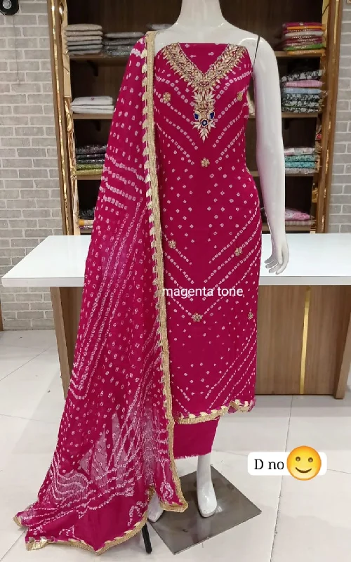 KcPc New Art Silk Bandhani Gotapatti Work Salwar Suit KML