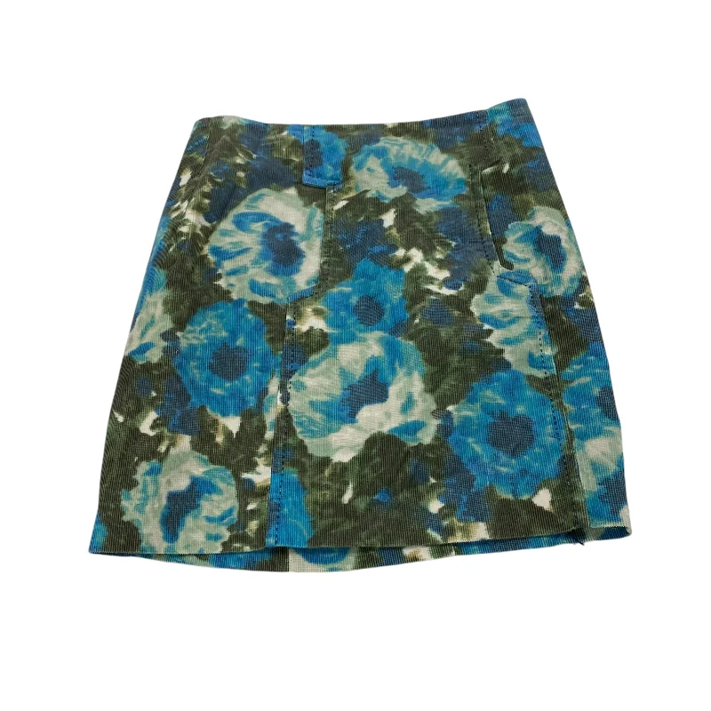 BLUE & GREEN SKIRT MINI & SHORT by ANTHROPOLOGIE Size:6