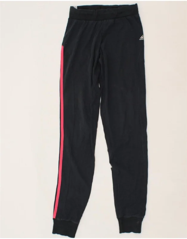 ADIDAS Womens Tracksuit Trousers Joggers UK 8 Small Grey Cotton