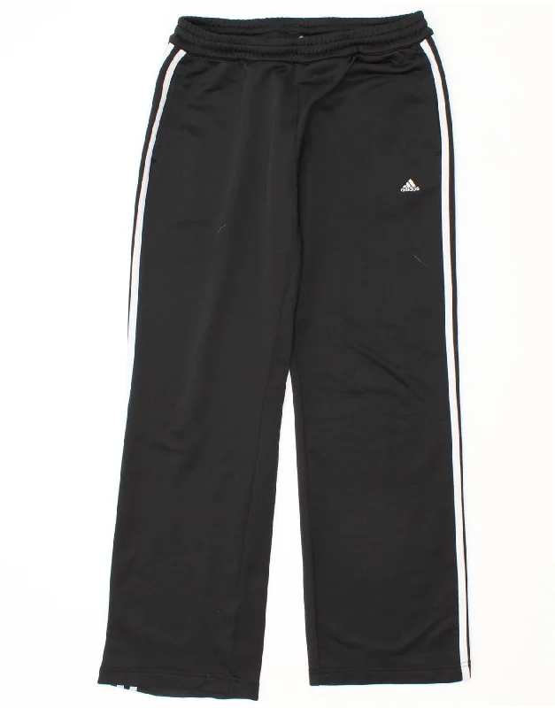 ADIDAS Womens Tracksuit Trousers UK 14 Large Black Polyester