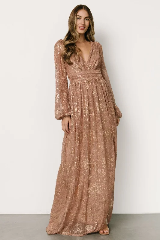 Charlene Maxi Dress | Rose Gold