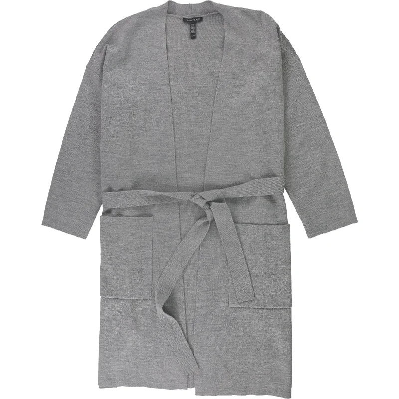 Eileen Fisher Womens Belted Cardigan Sweater, Grey, X-Small