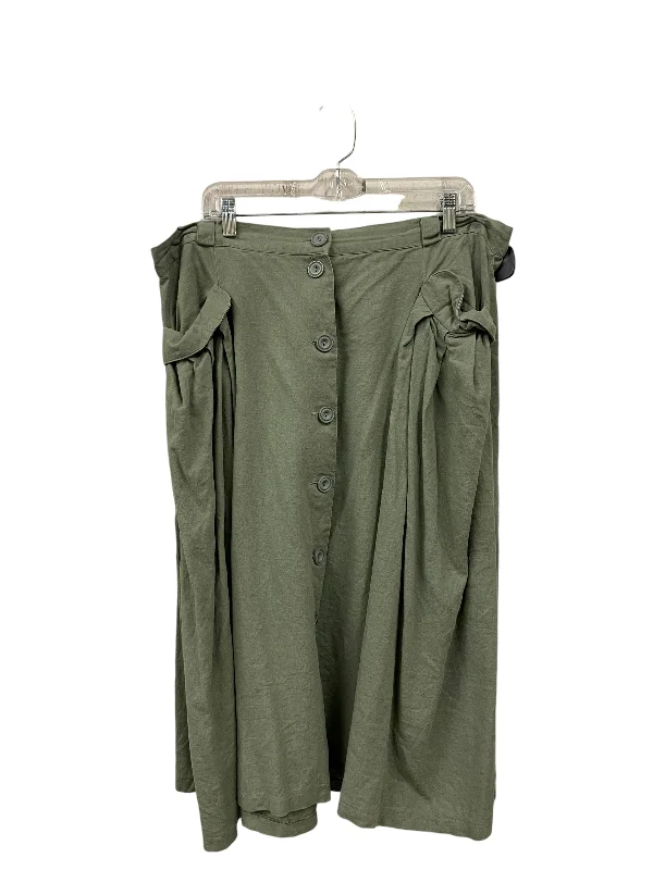 Skirt Midi By Modcloth In Green, Size: 20