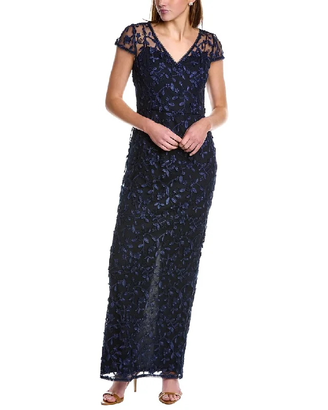 Adrianna Papell Embroidered Gown